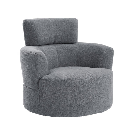 Fauteuil d'appoint pivotant à 360° rembourré Roomfitters avec appui-tête réglable pour salon
