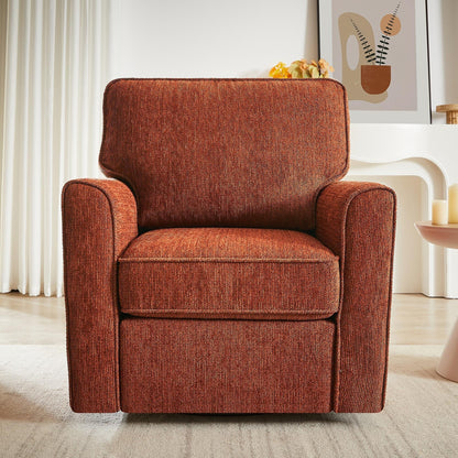 Fauteuil d'appoint pivotant à 360° rembourré Roomfitters avec poches latérales pour salon, chambre, bureau, hôtel