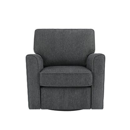 Fauteuil d'appoint pivotant à 360° rembourré Roomfitters avec poches latérales pour salon, chambre, bureau, hôtel