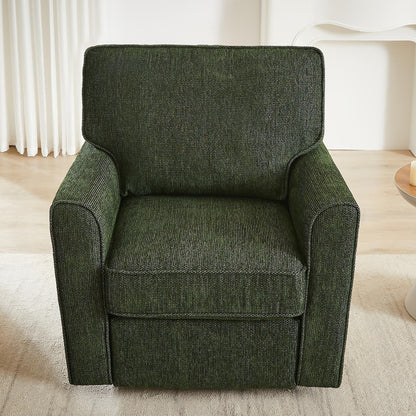 Fauteuil d'appoint pivotant à 360° rembourré Roomfitters avec poches latérales pour salon, chambre, bureau, hôtel