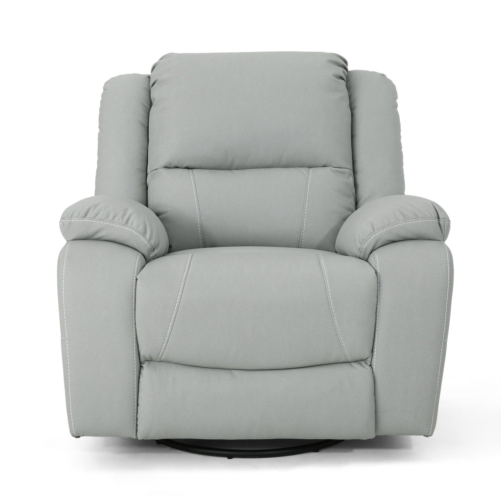 Fauteuil inclinable standard pivotant manuel en similicuir de 39 pouces de large, confortable et idéal pour le salon.