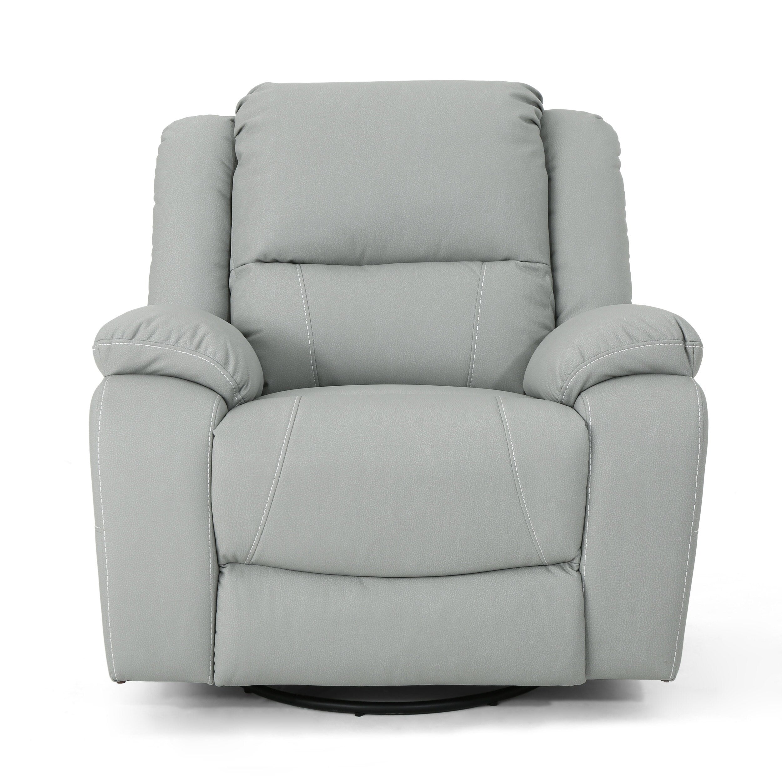 Fauteuil inclinable standard pivotant manuel en similicuir de 39 pouces de large, confortable et idéal pour le salon.