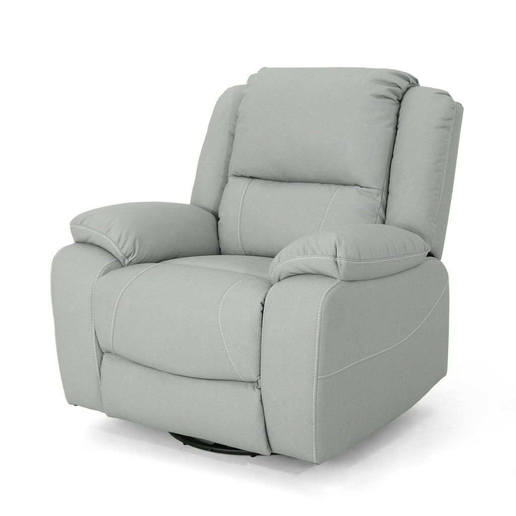 Fauteuil inclinable standard pivotant manuel en similicuir de 39 pouces de large, confortable et idéal pour le salon.