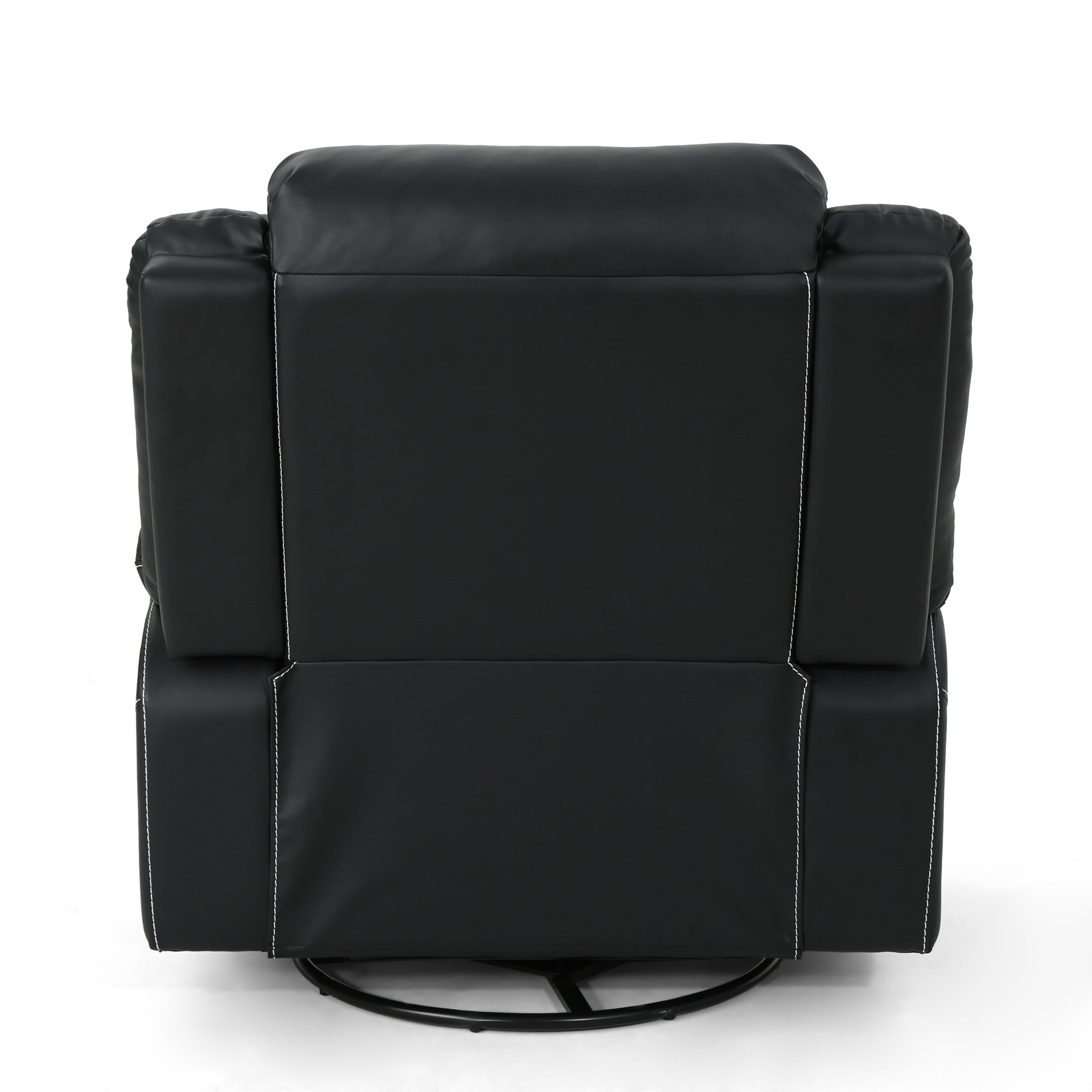 Fauteuil inclinable standard pivotant manuel en similicuir de 39 pouces de large, confortable et idéal pour le salon.