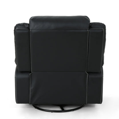 Fauteuil inclinable standard pivotant manuel en similicuir de 39 pouces de large, confortable et idéal pour le salon.