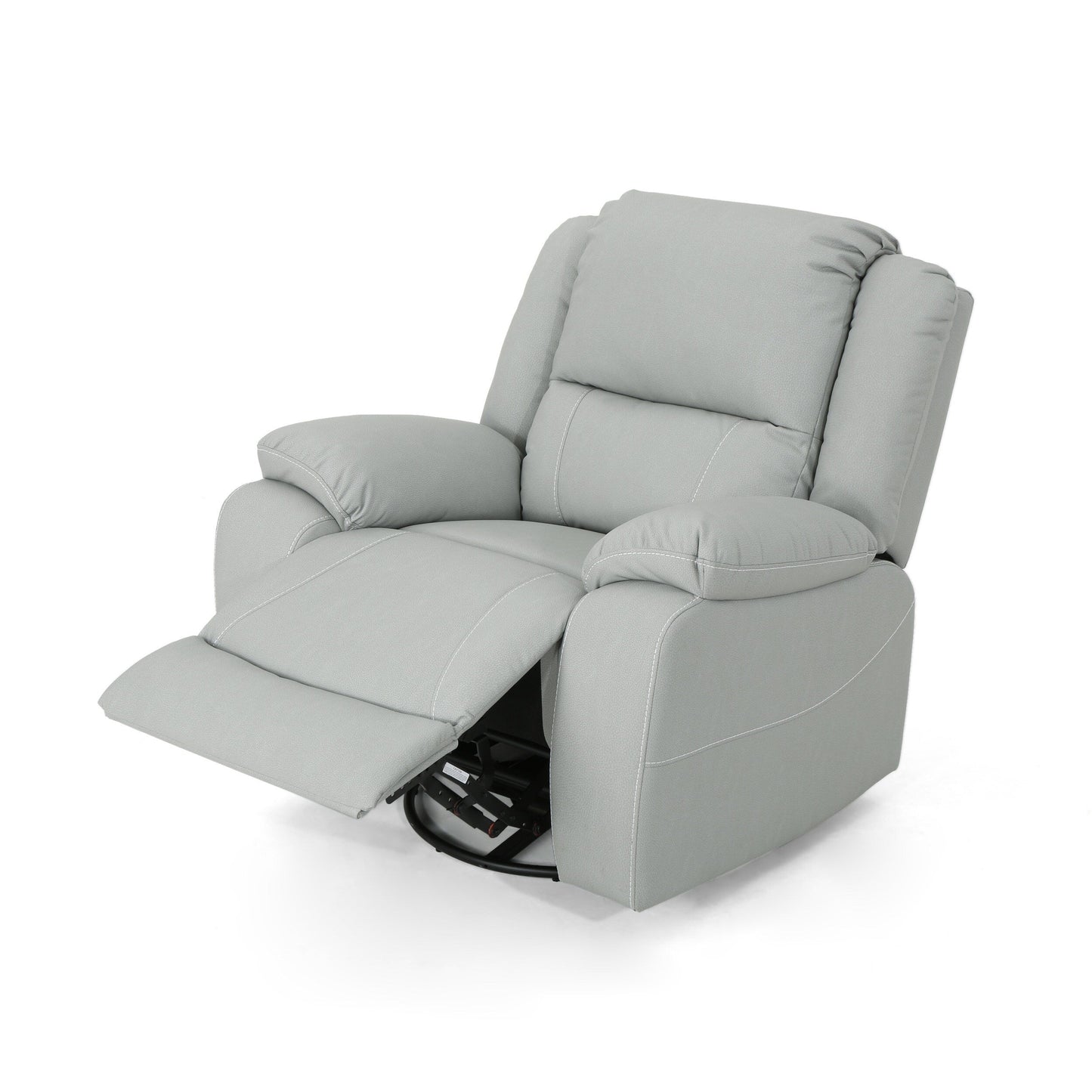 Fauteuil inclinable standard pivotant manuel en similicuir de 39 pouces de large, confortable et idéal pour le salon.