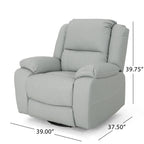Fauteuil inclinable standard pivotant manuel en similicuir de 39 pouces de large, confortable et idéal pour le salon.