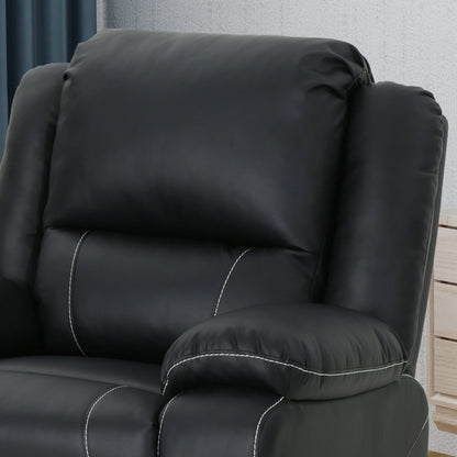 Fauteuil inclinable standard pivotant manuel en similicuir de 39 pouces de large, confortable et idéal pour le salon.