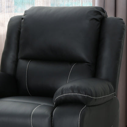 Fauteuil inclinable standard pivotant manuel en similicuir de 39 pouces de large, confortable et idéal pour le salon.