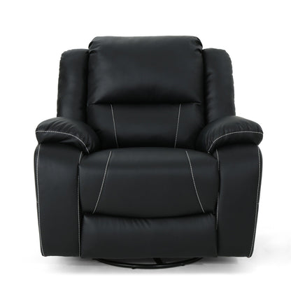 Fauteuil inclinable standard pivotant manuel en similicuir de 39 pouces de large, confortable et idéal pour le salon.