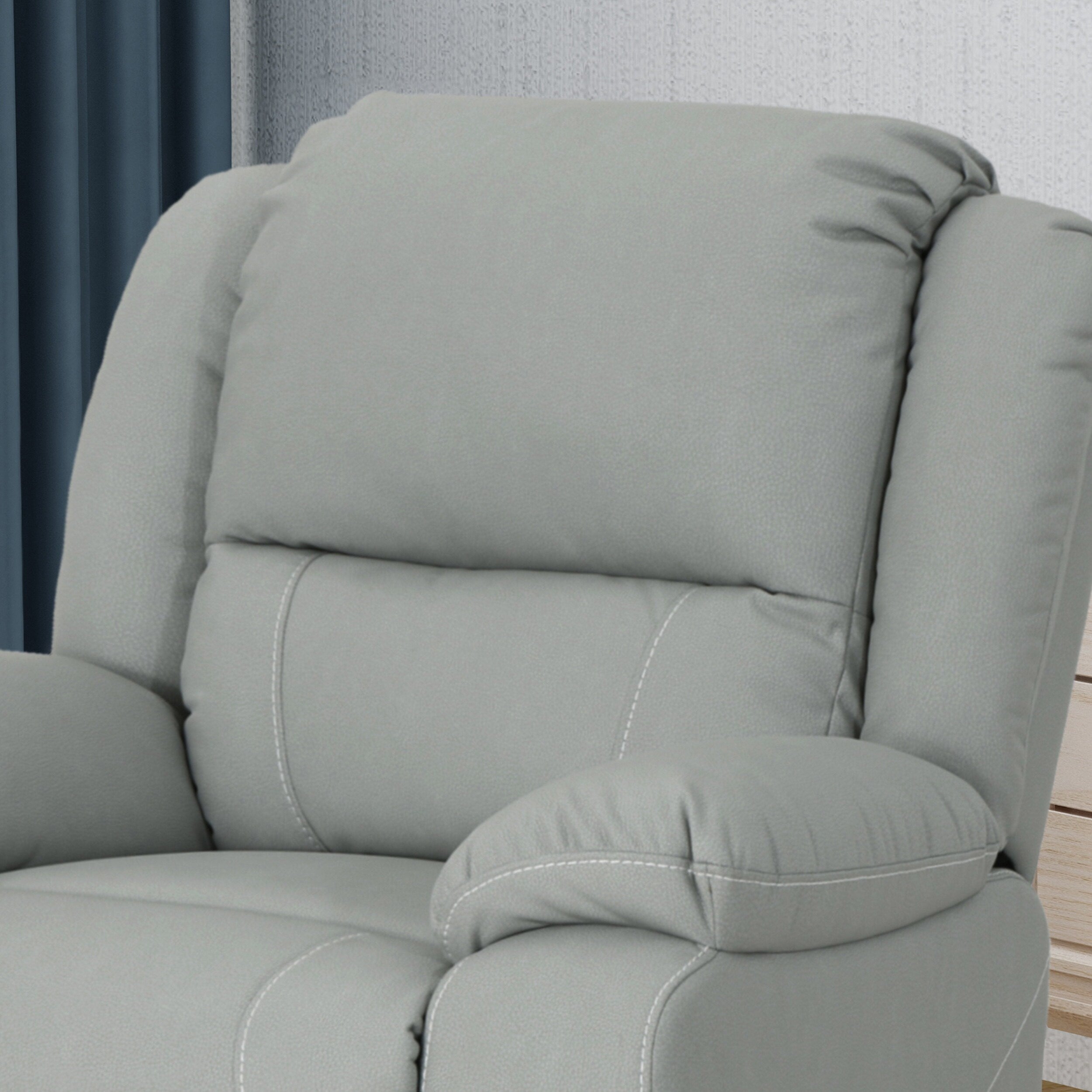 Fauteuil inclinable standard pivotant manuel en similicuir de 39 pouces de large, confortable et idéal pour le salon.