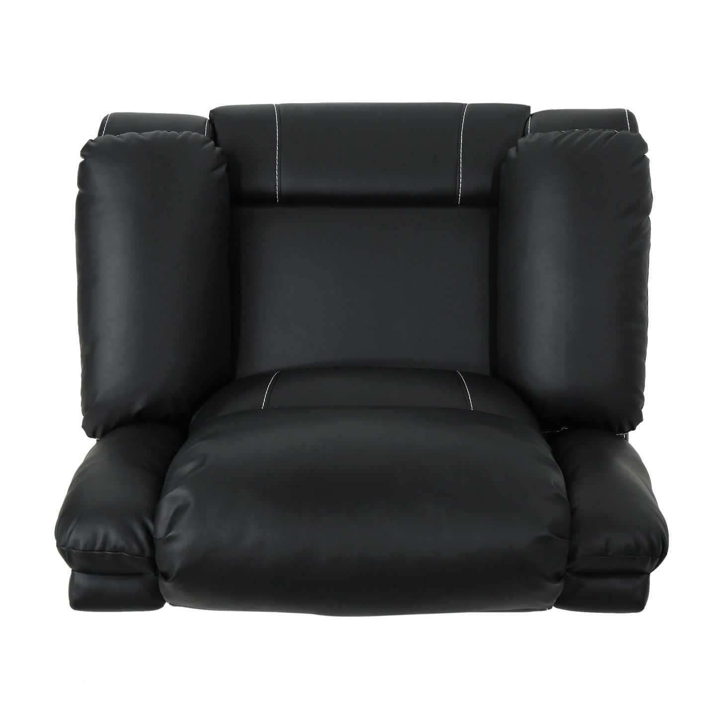 Fauteuil inclinable standard pivotant manuel en similicuir de 39 pouces de large, confortable et idéal pour le salon.