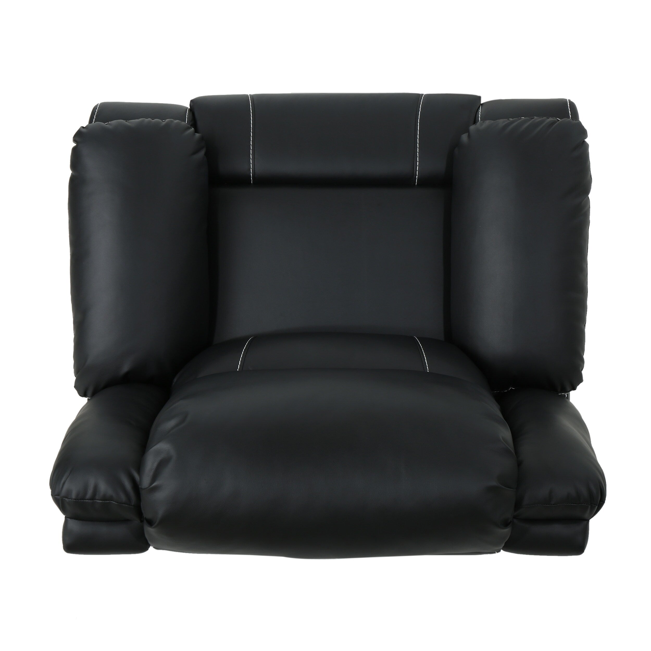 Fauteuil inclinable standard pivotant manuel en similicuir de 39 pouces de large, confortable et idéal pour le salon.