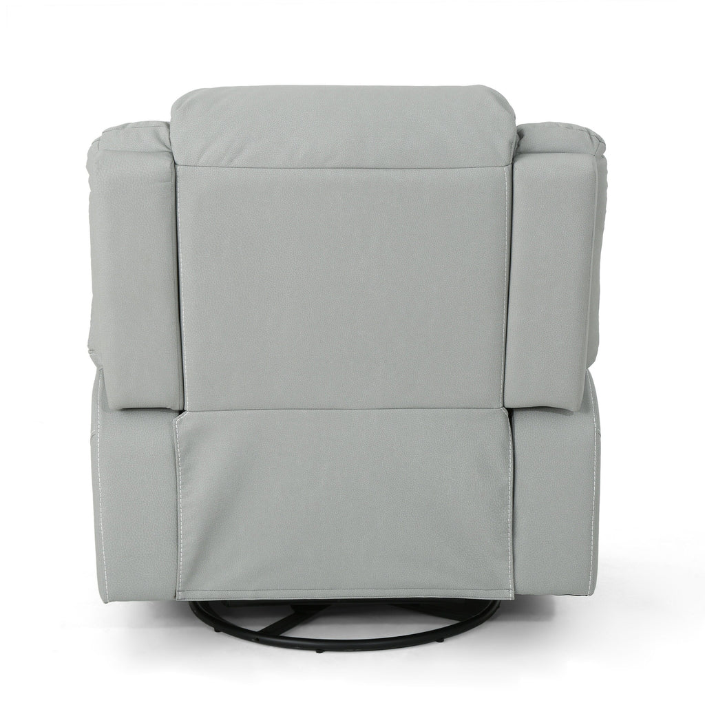 Fauteuil inclinable standard pivotant manuel en similicuir de 39 pouces de large, confortable et idéal pour le salon.