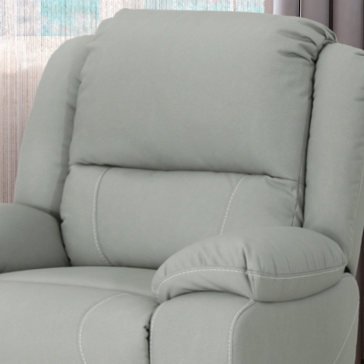 Fauteuil inclinable standard pivotant manuel en similicuir de 39 pouces de large, confortable et idéal pour le salon.