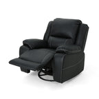 Fauteuil inclinable standard pivotant manuel en similicuir de 39 pouces de large, confortable et idéal pour le salon.