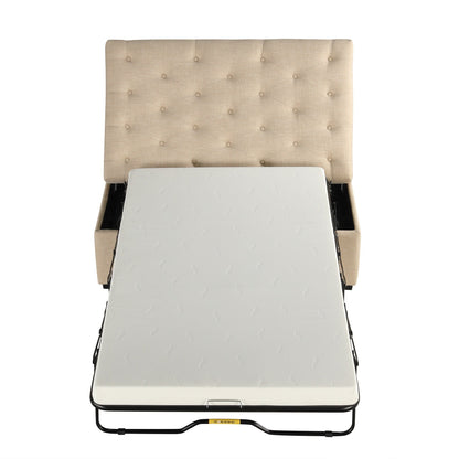 Canapé-lit ottoman pliable Roomfitters 49.6 avec matelas en mousse à mémoire de forme et design capitonné