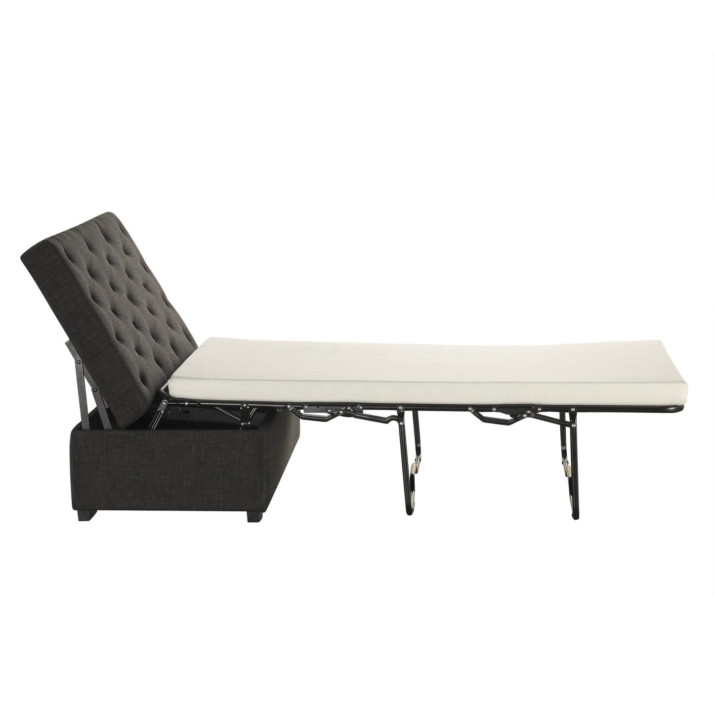 Canapé-lit ottoman pliable Roomfitters 49.6 avec matelas en mousse à mémoire de forme et design capitonné