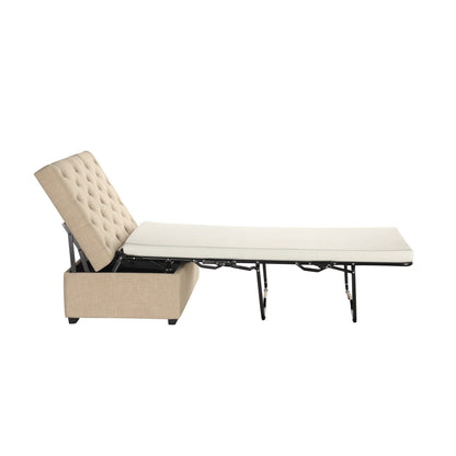 Canapé-lit ottoman pliable Roomfitters 49.6 avec matelas en mousse à mémoire de forme et design capitonné