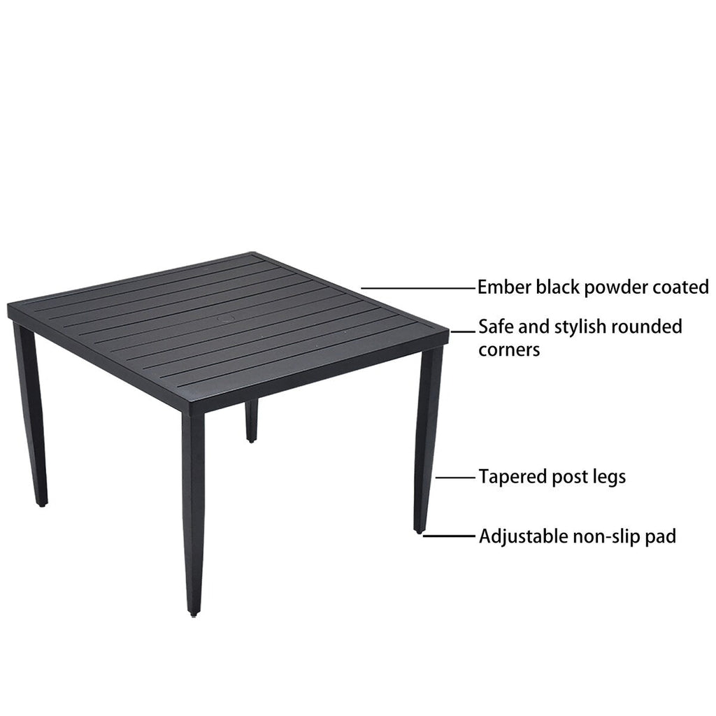 Ensemble de salle à manger moderne en aluminium, 5 pièces, pour patio extérieur Roomfitters