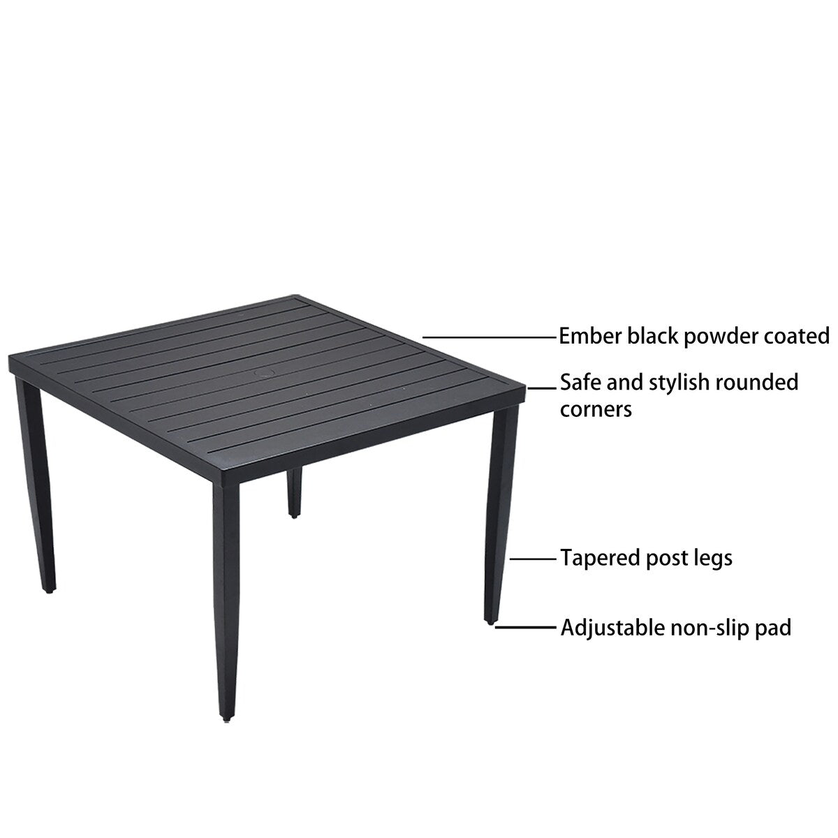 Ensemble de salle à manger moderne en aluminium, 5 pièces, pour patio extérieur Roomfitters