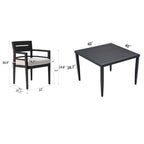 Ensemble de salle à manger moderne en aluminium, 5 pièces, pour patio extérieur Roomfitters