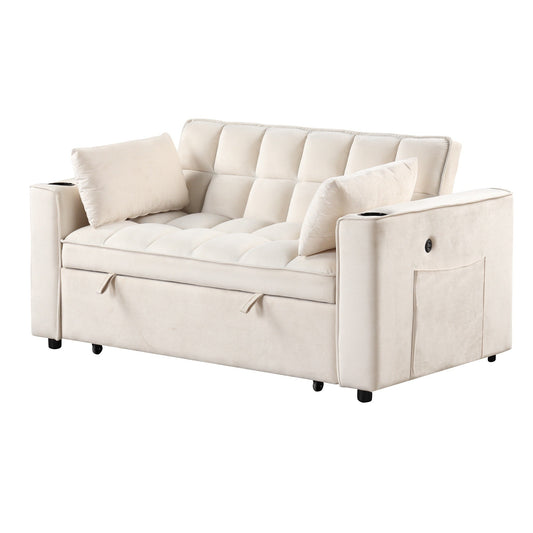 Canapé-lit multifonction Roomfitters 58 4-1 avec porte-gobelet et port USB pour salon ou appartement