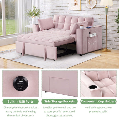 Canapé-lit multifonction Roomfitters 58 4-1 avec porte-gobelet et port USB pour salon ou appartement