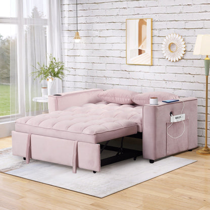 Canapé-lit multifonction Roomfitters 58 4-1 avec porte-gobelet et port USB pour salon ou appartement