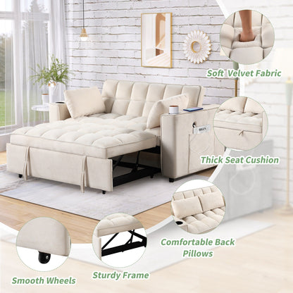 Canapé-lit multifonction Roomfitters 58 4-1 avec porte-gobelet et port USB pour salon ou appartement