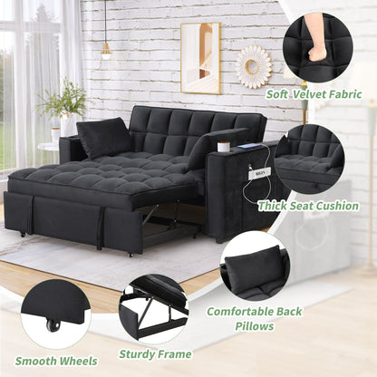 Canapé-lit multifonction Roomfitters 58 4-1 avec porte-gobelet et port USB pour salon ou appartement