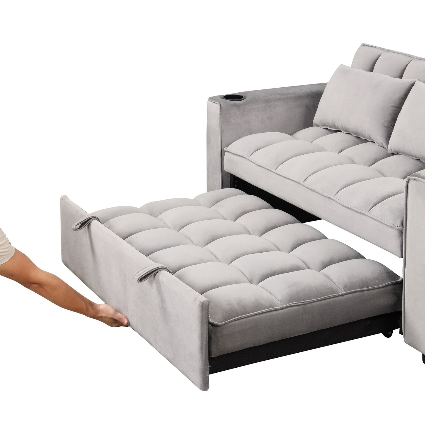 Canapé-lit multifonction Roomfitters 58 4-1 avec porte-gobelet et port USB pour salon ou appartement