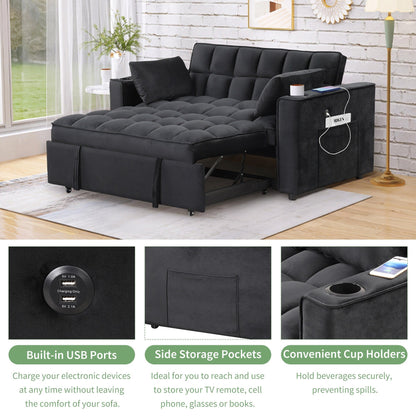 Canapé-lit multifonction Roomfitters 58 4-1 avec porte-gobelet et port USB pour salon ou appartement
