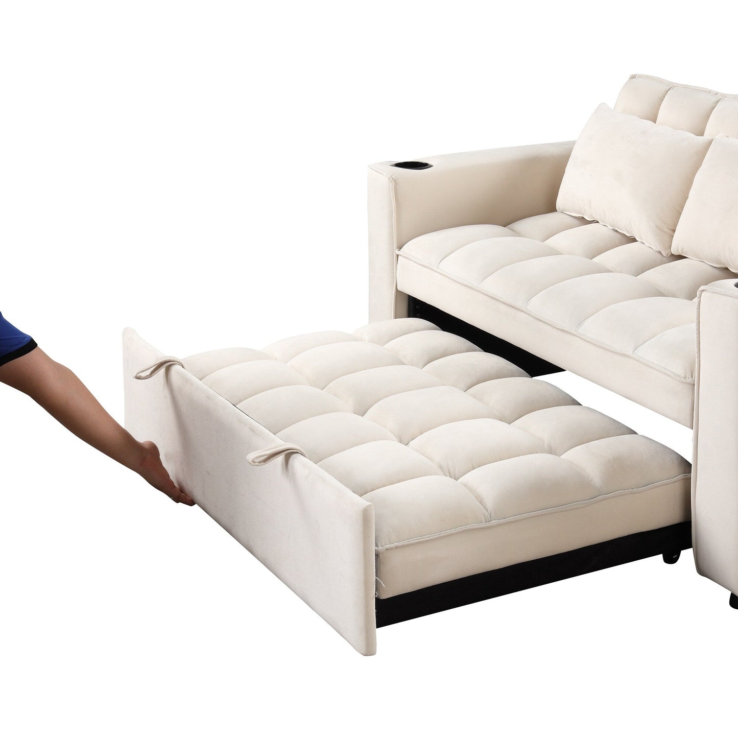 Canapé-lit multifonction Roomfitters 58 4-1 avec porte-gobelet et port USB pour salon ou appartement