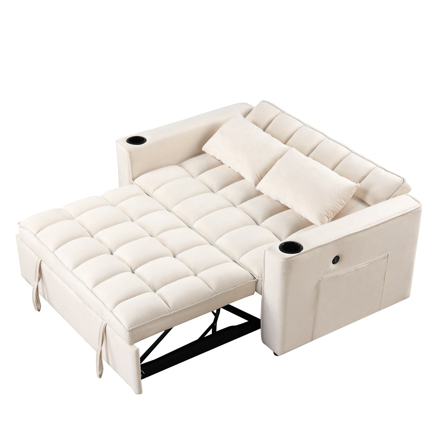 Canapé-lit multifonction Roomfitters 58 4-1 avec porte-gobelet et port USB pour salon ou appartement
