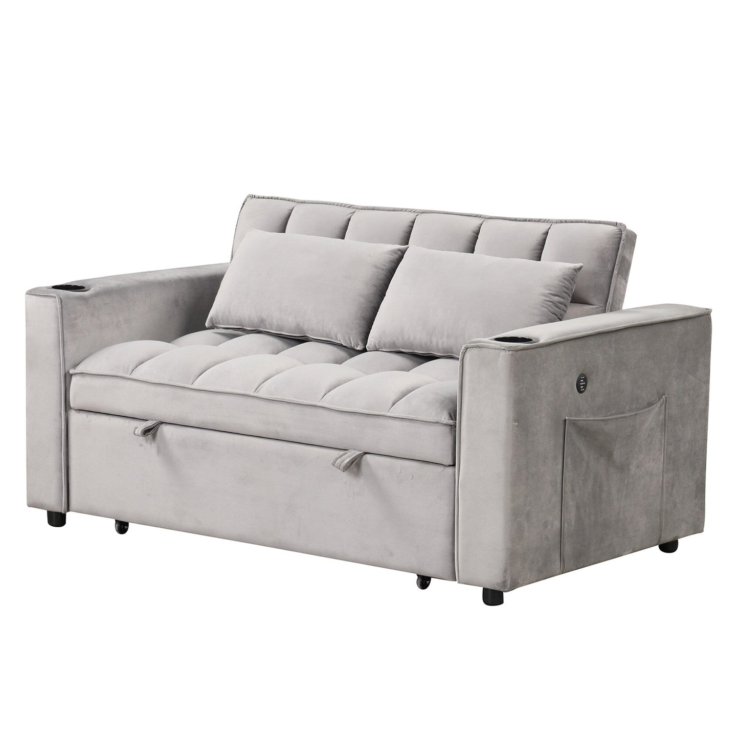 Canapé-lit multifonction Roomfitters 58 4-1 avec porte-gobelet et port USB pour salon ou appartement