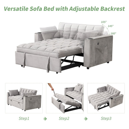 Canapé-lit multifonction Roomfitters 58 4-1 avec porte-gobelet et port USB pour salon ou appartement