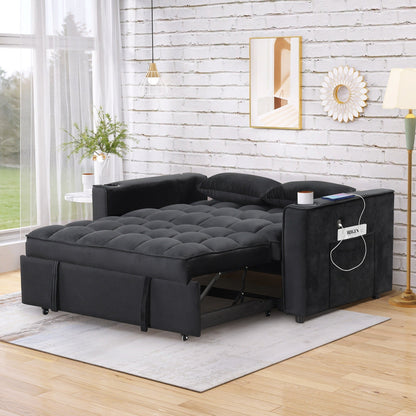 Canapé-lit multifonction Roomfitters 58 4-1 avec porte-gobelet et port USB pour salon ou appartement
