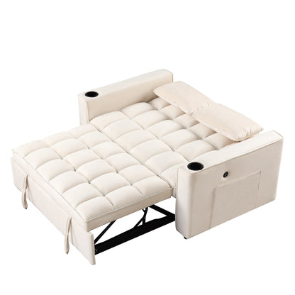 Canapé-lit multifonction Roomfitters 58 4-1 avec porte-gobelet et port USB pour salon ou appartement