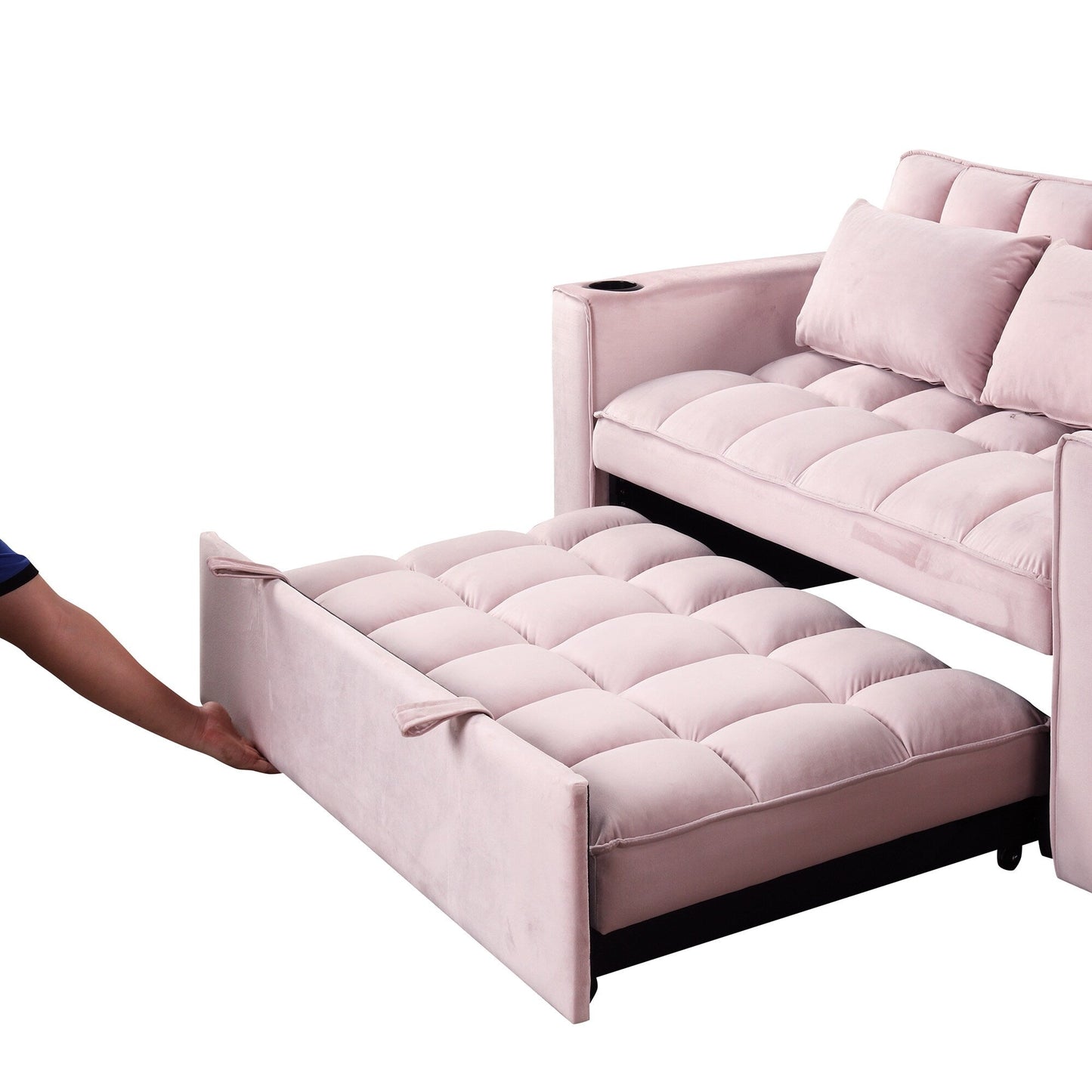 Canapé-lit multifonction Roomfitters 58 4-1 avec porte-gobelet et port USB pour salon ou appartement