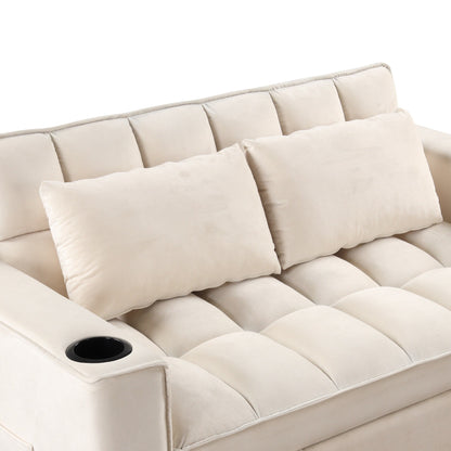Canapé-lit multifonction Roomfitters 58 4-1 avec porte-gobelet et port USB pour salon ou appartement