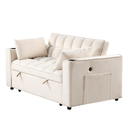 Canapé-lit multifonction Roomfitters 58 4-1 avec porte-gobelet et port USB pour salon ou appartement