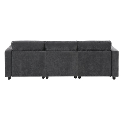 Canapé modulable en U 5 places en chenille Roomfitters 86,5, avec poches de rangement, coussins et 2 poufs