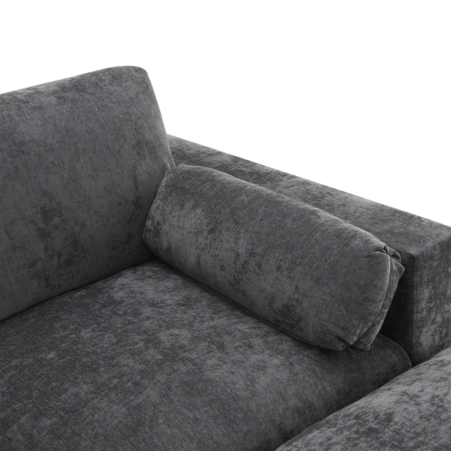 Canapé modulable en U 5 places en chenille Roomfitters 86,5, avec poches de rangement, coussins et 2 poufs