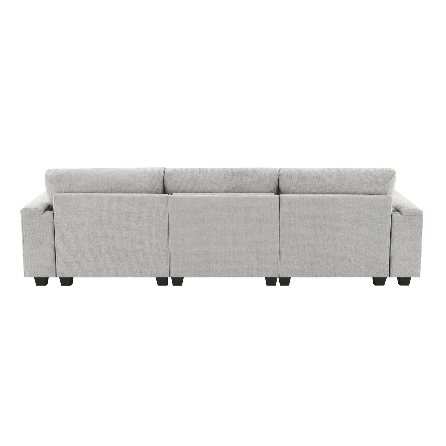 Canapé sectionnel en chenille Roomfitters 96'' x 35'' avec haut-parleur Bluetooth, ensemble de canapés Cloud confortable avec table rabattable et chargeur USB