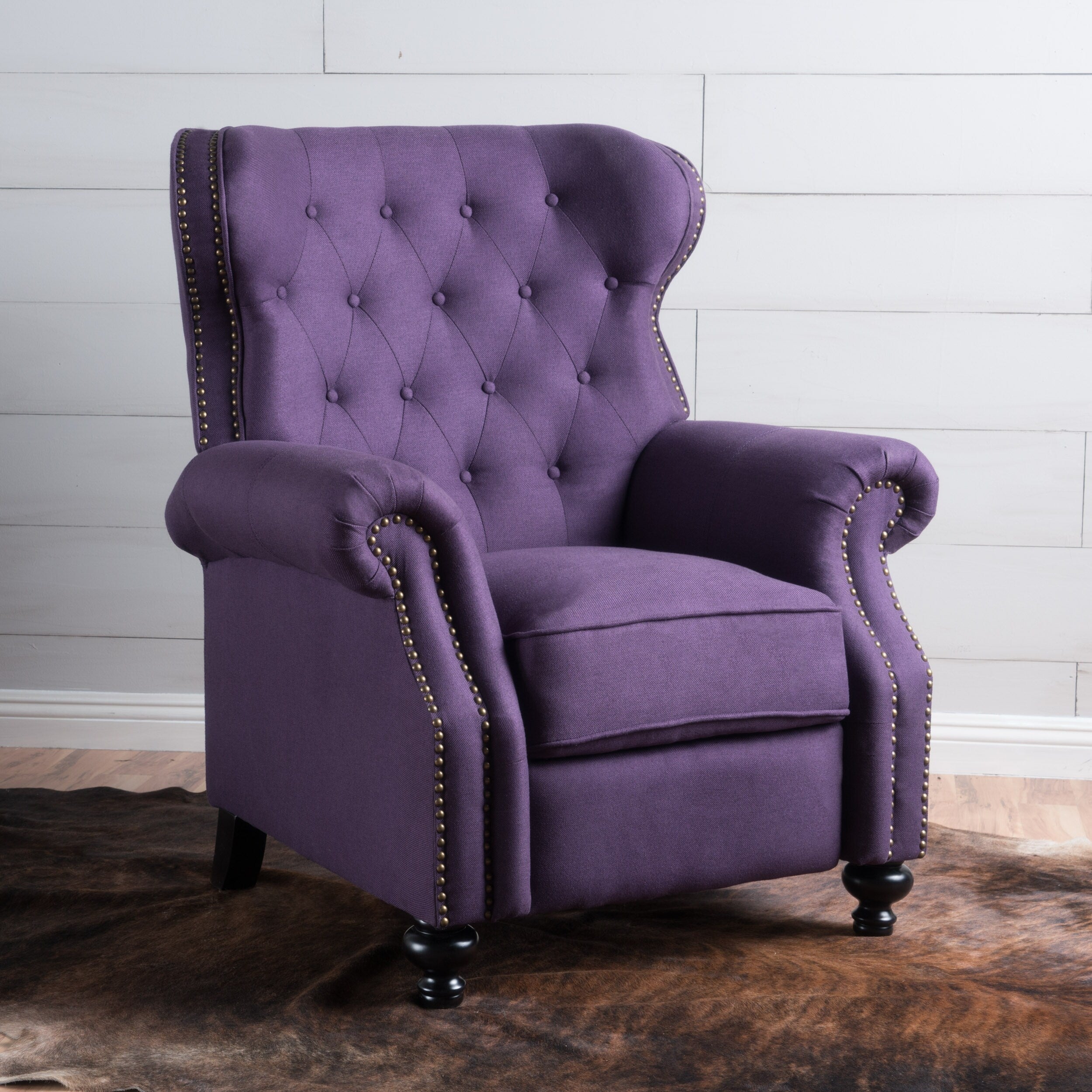 Fauteuil inclinable à dossier relevable avec accoudoirs roulés de Roomfitters, profitez d'un confort cocooning