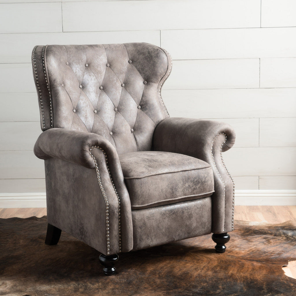 Fauteuil inclinable à dossier relevable avec accoudoirs roulés de Roomfitters, profitez d'un confort cocooning