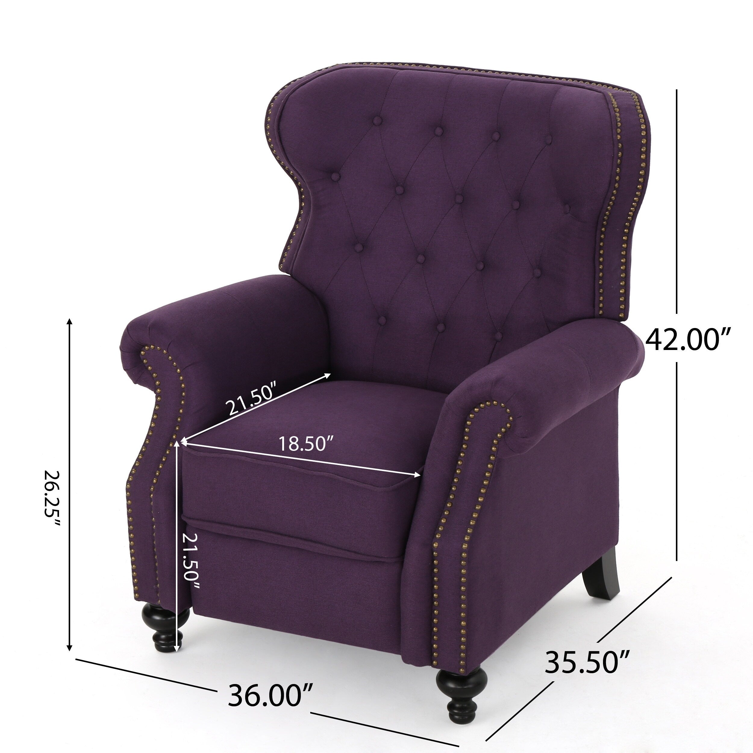 Fauteuil inclinable à dossier relevable avec accoudoirs roulés de Roomfitters, profitez d'un confort cocooning