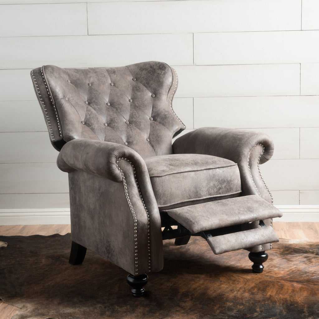 Fauteuil inclinable à dossier relevable avec accoudoirs roulés de Roomfitters, profitez d'un confort cocooning