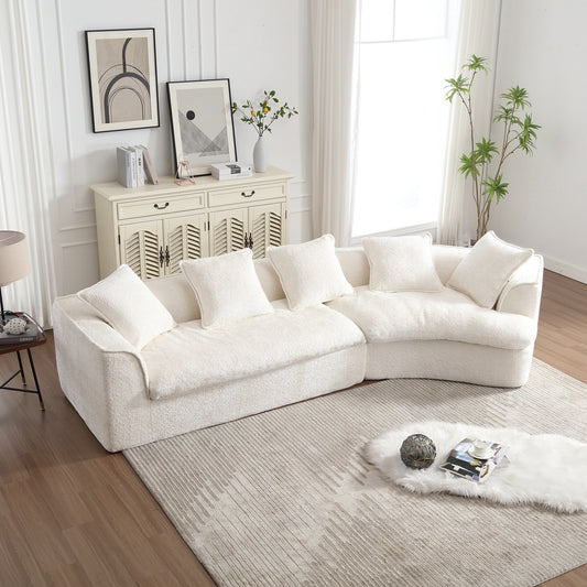 Canapé 3 places Boucle de Roomfitters, canapé surdimensionné avec double assise et design d'angle pour appartement ou bureau, orienté à droite